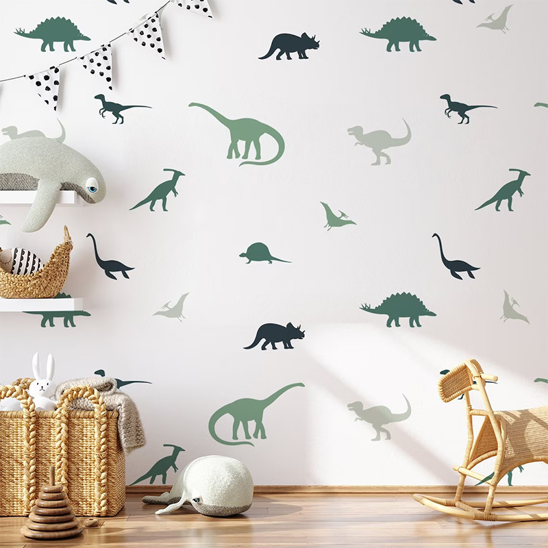 Baby Nursery Set Furniture - Boho Cartoon Animals Dinosaurs Wall Sticker