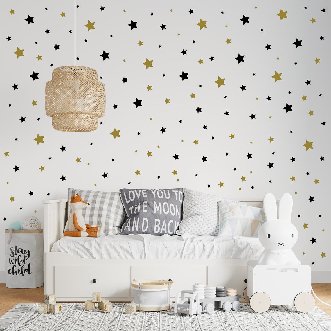 Baby Nursery Furniture - Cartoon 65Pcs Star Wall Sticker Baby