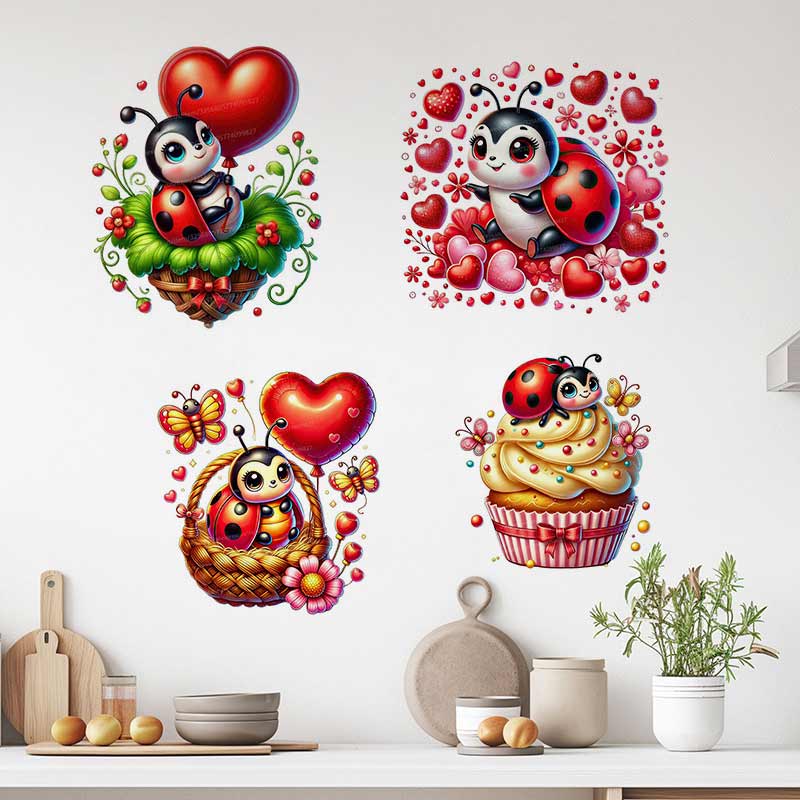 Baby Nursery Murals - Cute Ladybug Wall Sticker Baby Kids