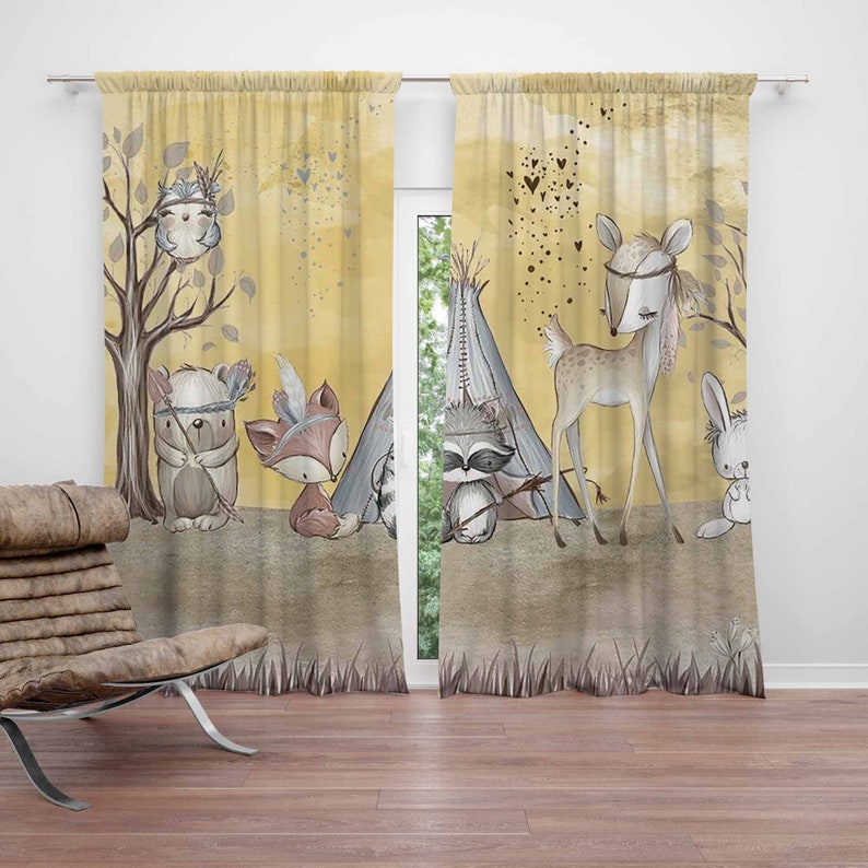 Baby Nursery Youtube - Boho Animals Nursery Curtain Woodland Kids