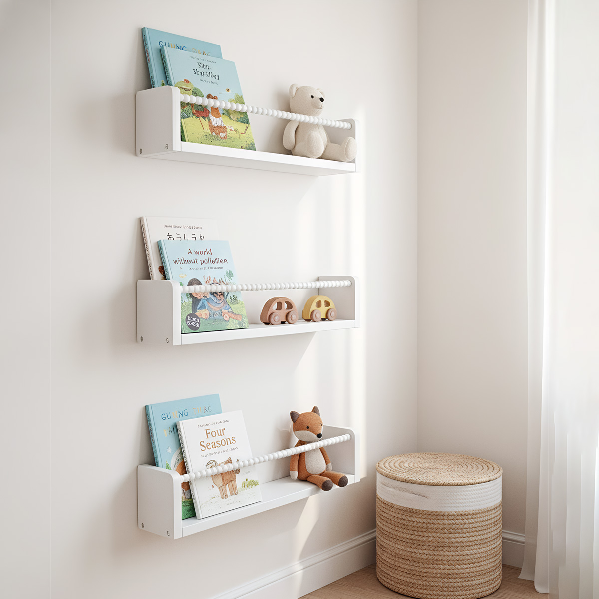 Baby Nursery Shelves - Nursery Book Shelves ,15.7 Inch Wood