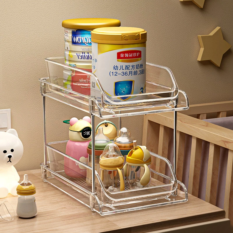 Baby Nursery Storage - 2 Tier Clear Multi-layer Baby Organizer