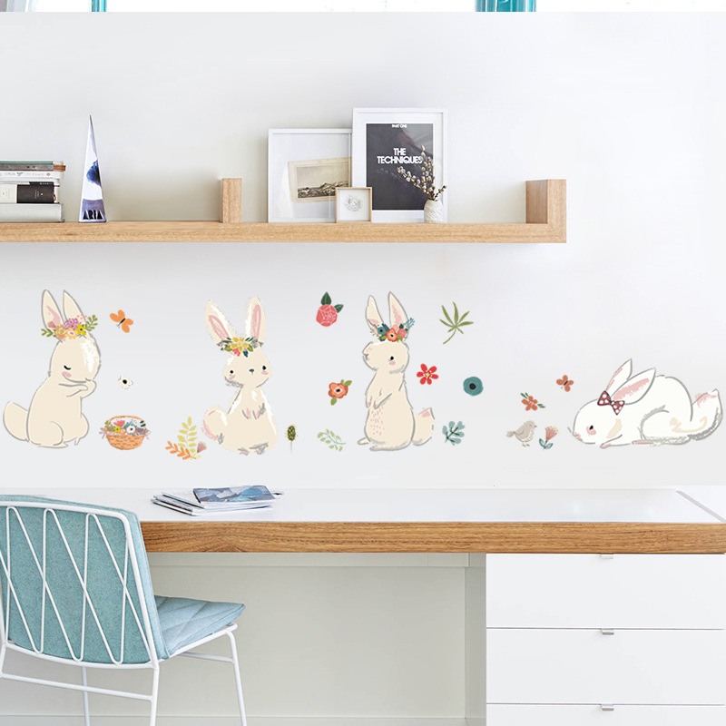 Baby Nursery Murals - Cartoon Bunny Wall Stickers Kids Room