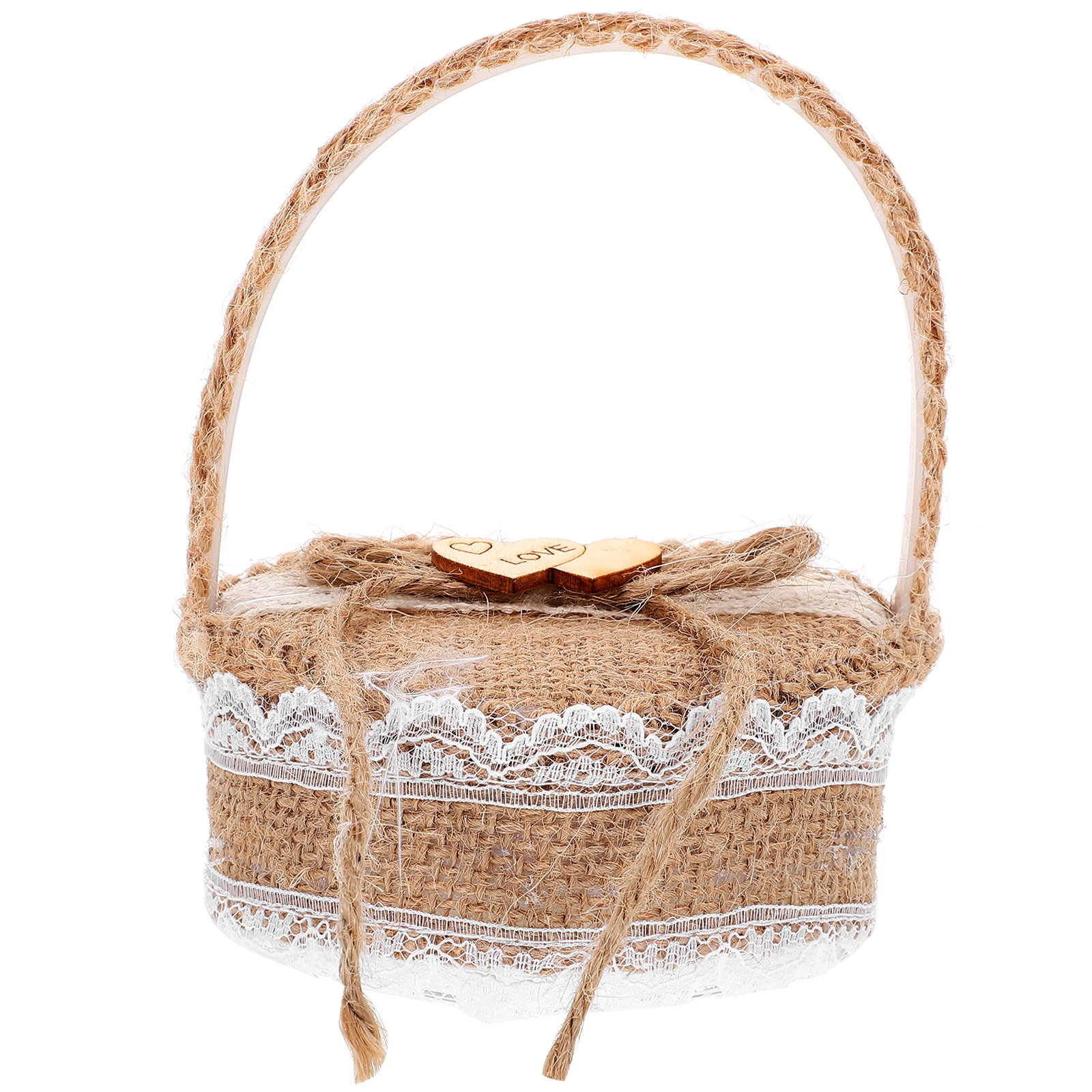 Storage Basket Fabric - Delicate Wooden Fabric Ring Basket Rustic