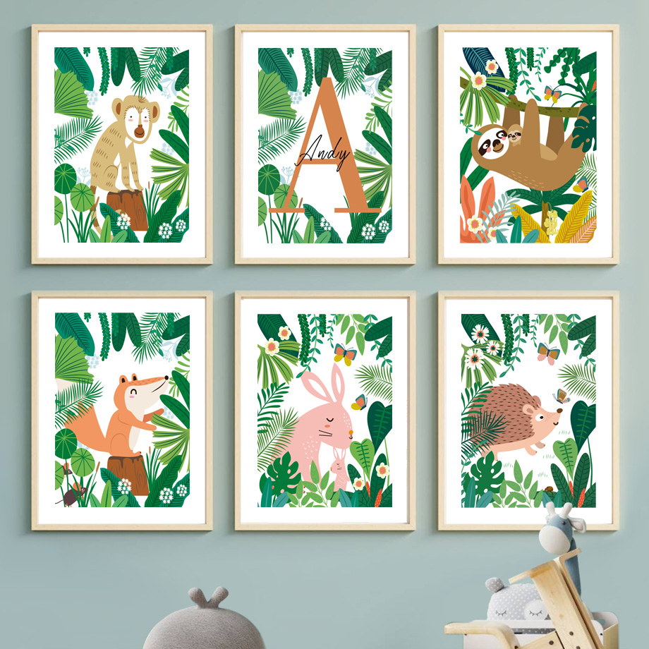 Baby Nursery Colors - Jungle Safari Nursery Wall Art Canvas