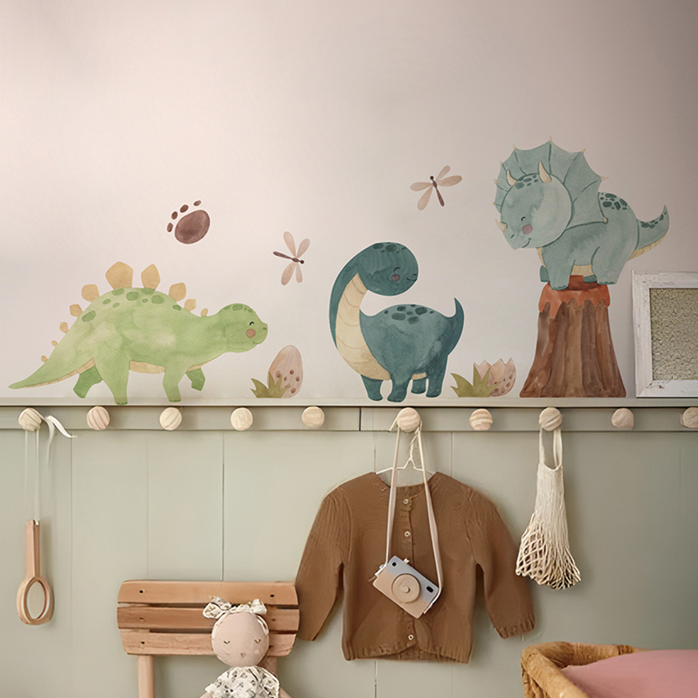 Baby Nursery Set Furniture - Dinosaur Wall Decals, Dino Alphabet Wall