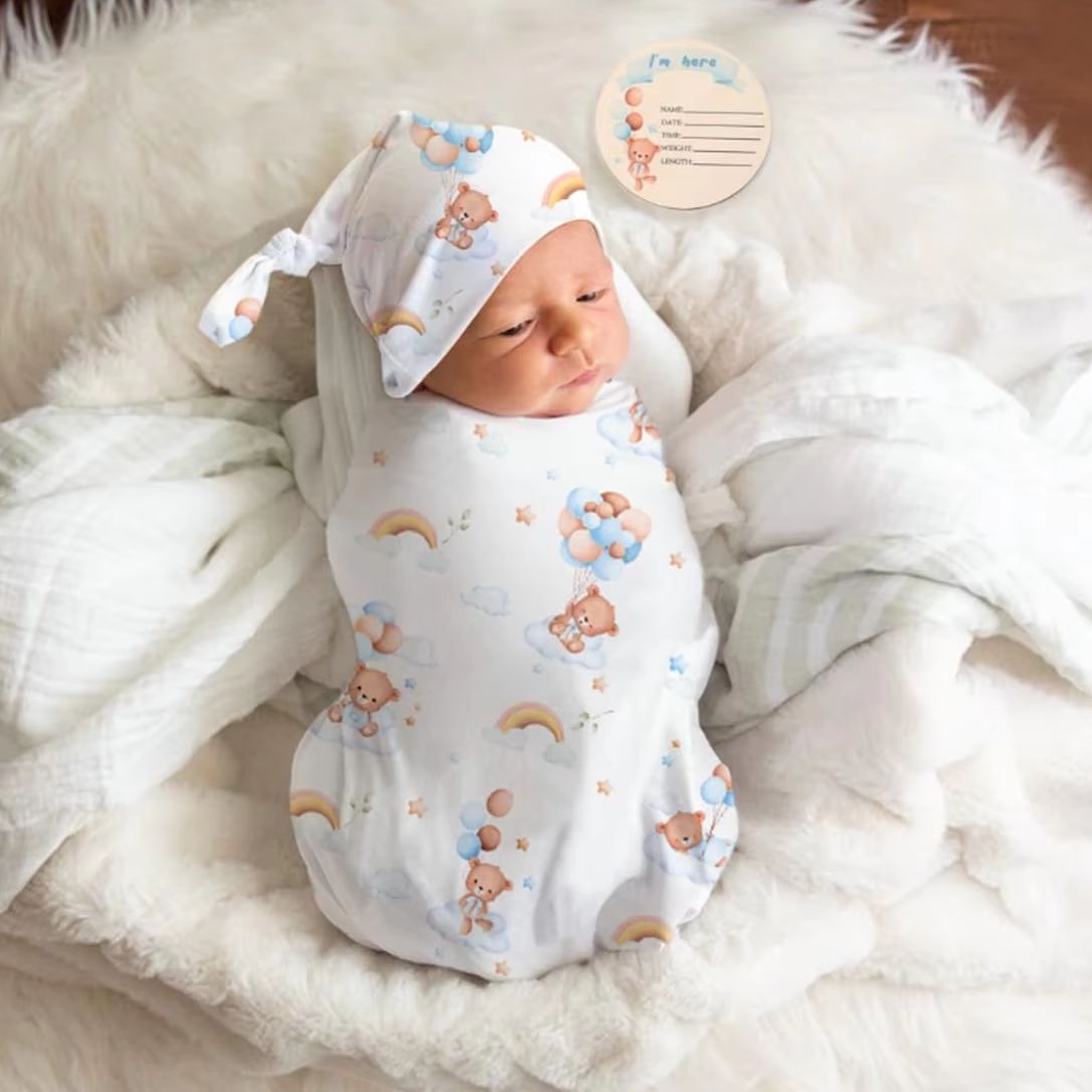 Baby Nursery Set - Ylsteed Baby Swaddle Blanket and Headband