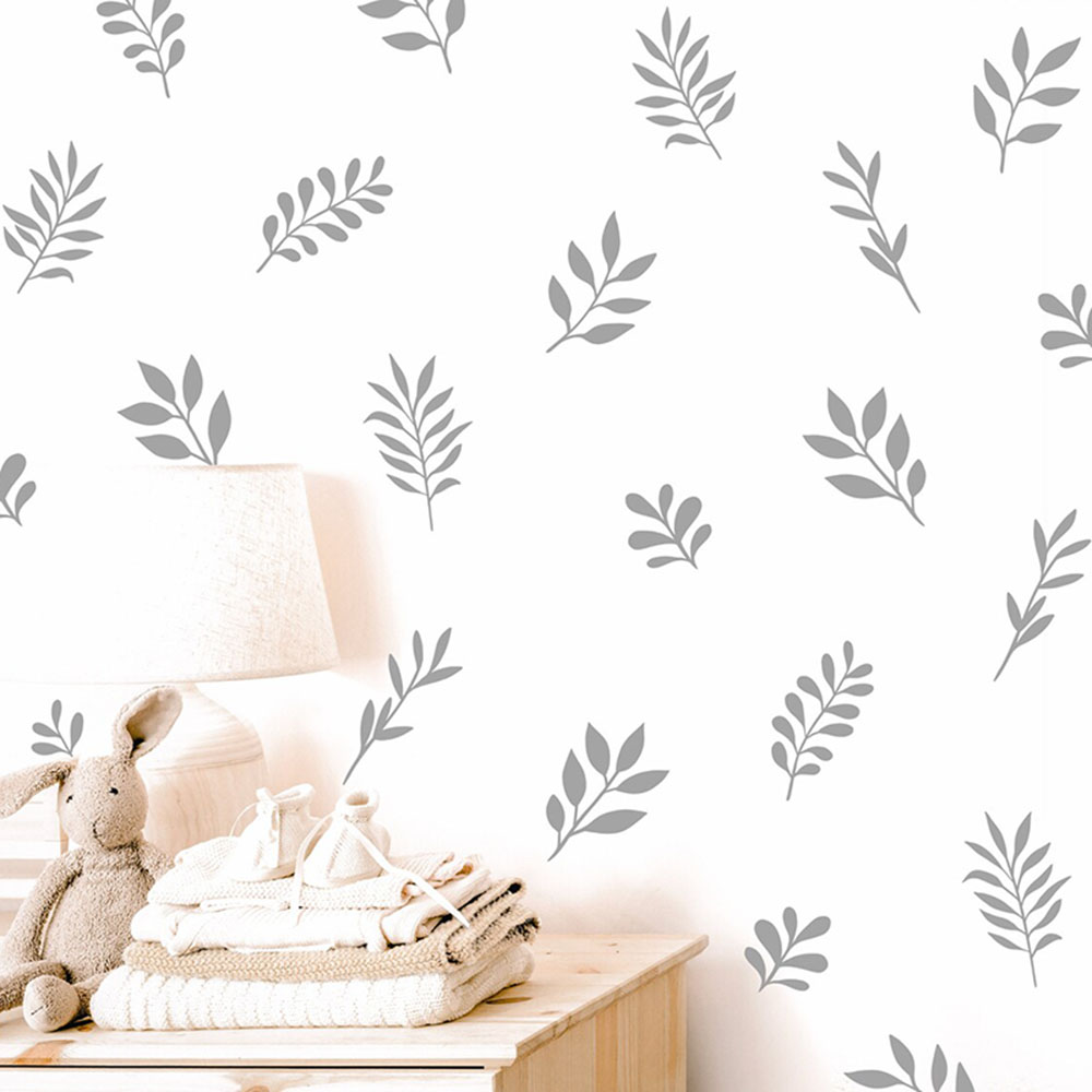 Baby Nursery Set Furniture - 41Pcs Botanical Leaf Wall Sticker Playroom