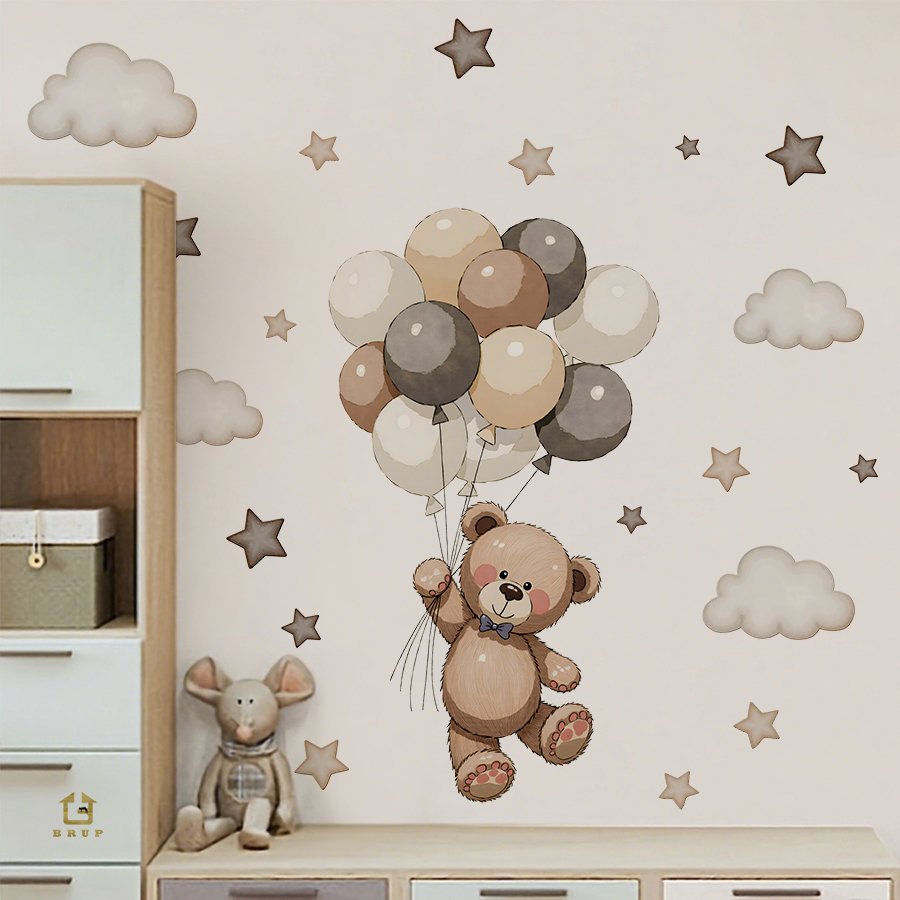 Baby Nursery Furniture - Adorable Teddy Bear Wall Decals, Removable