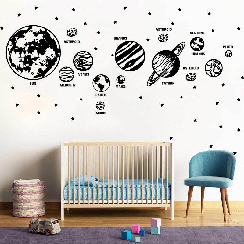 Baby Nursery Set Furniture - Large Planets Solar System Space Star