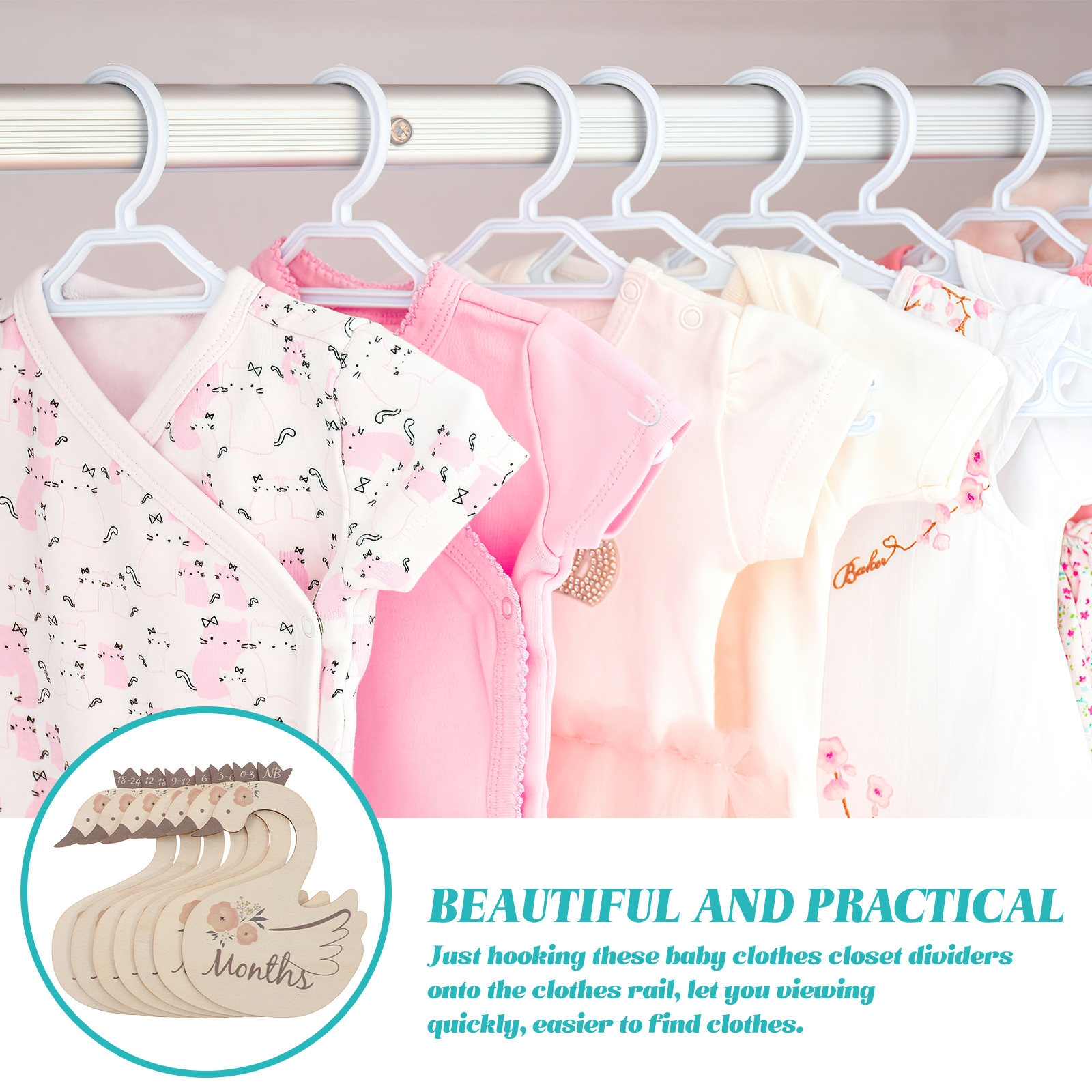 7Pcs Swan Baby Clothes Size Di - огляд і ціна Baby Nursery Wardrobe