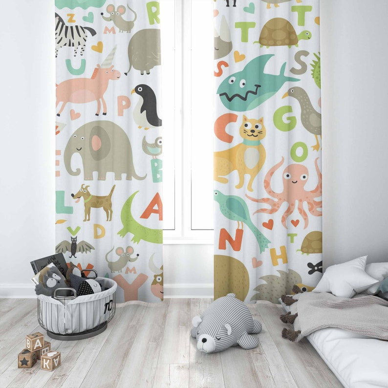 ABC Alphabet Nursery Curtain A - огляд і ціна Baby Nursery Blackout Curtains