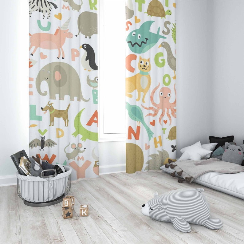 ABC Alphabet Nursery Curtain A - огляд і ціна Baby Nursery Blackout Curtains