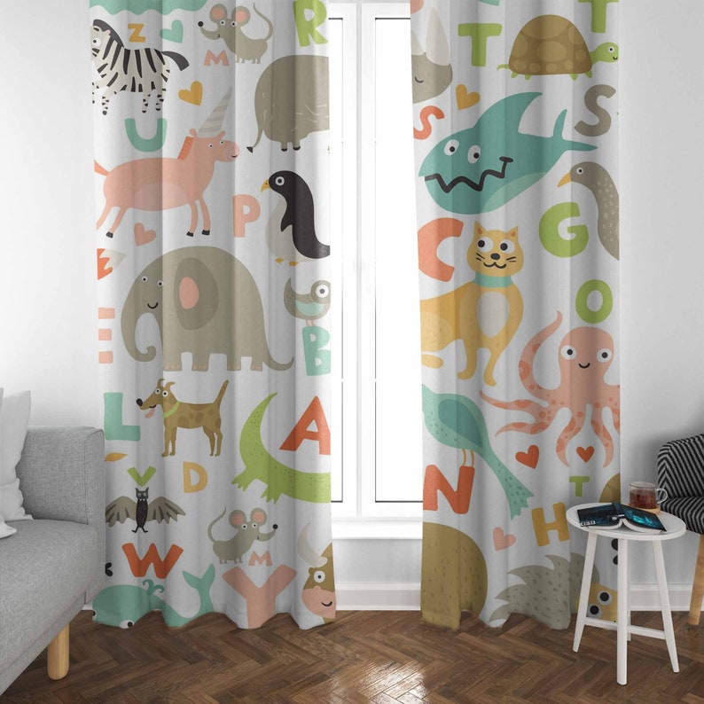 ABC Alphabet Nursery Curtain A - огляд і ціна Baby Nursery Blackout Curtains