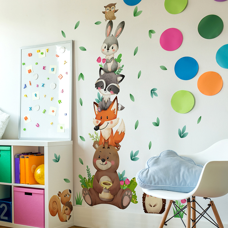 Cartoon Animals Stacking Wall  - огляд і ціна Baby Nursery Green