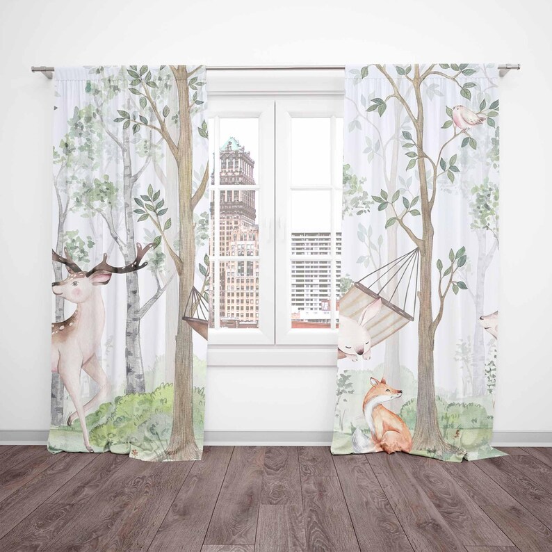 Woodland Animals Curtains Kids - огляд і ціна Baby Nursery Youtube