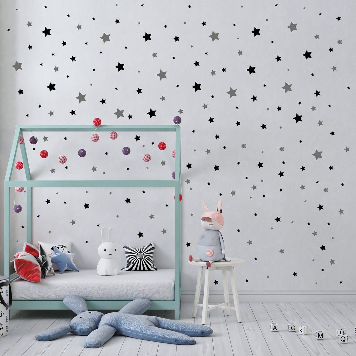 Cartoon 65Pcs Star Wall Sticke - огляд і ціна Baby Nursery Furniture