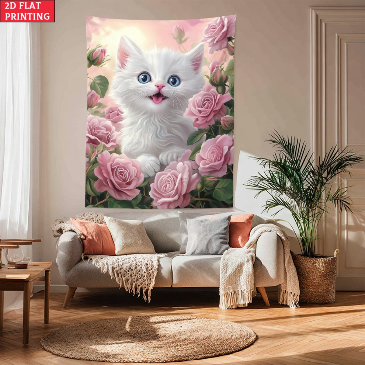 Cute white kitten rose garden  - огляд і ціна Baby Nursery Colors
