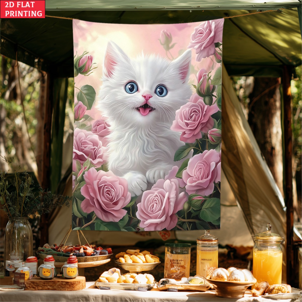 Cute white kitten rose garden  - огляд і ціна Baby Nursery Colors
