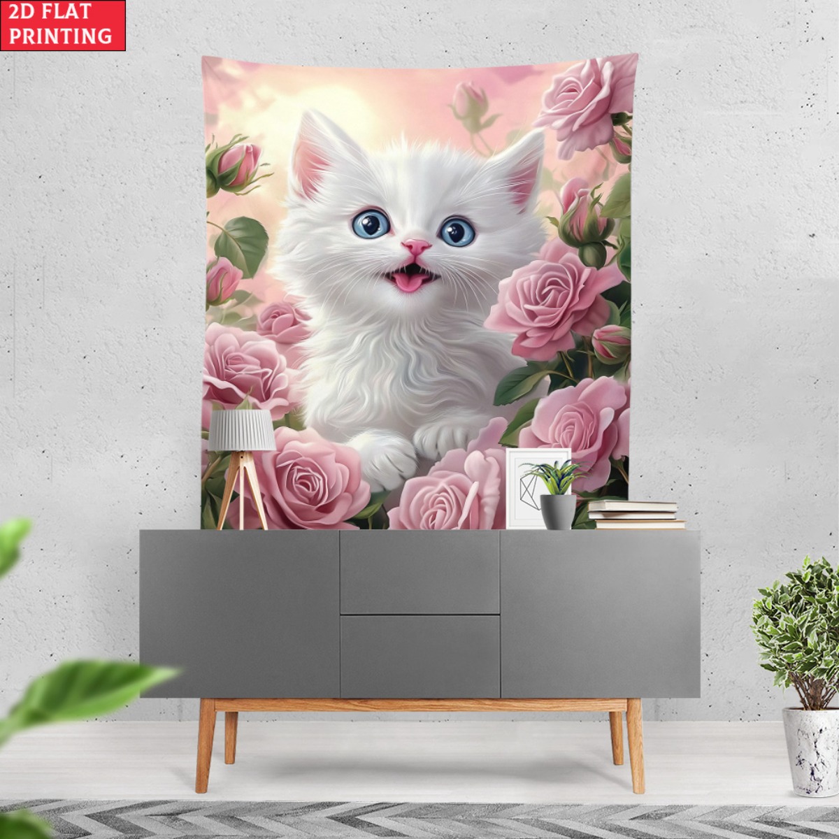 Cute white kitten rose garden  - огляд і ціна Baby Nursery Colors