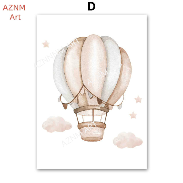 Elephant Balloon Rainbow Moon  - огляд і ціна Baby Nursery Prints