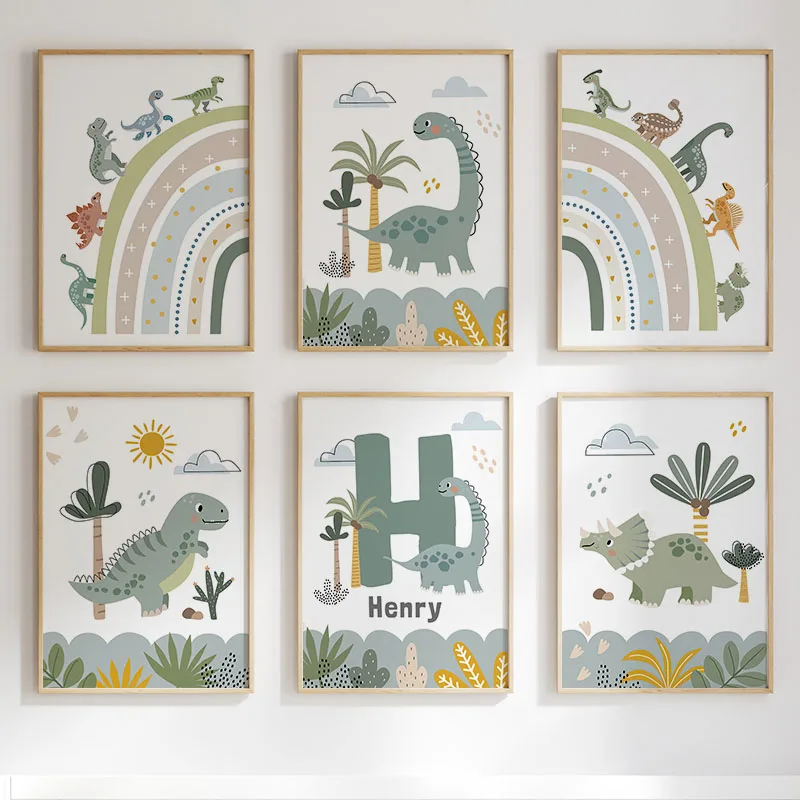 Cute Dinosaur T-Rex Brachiosau - огляд і ціна Baby Nursery Prints