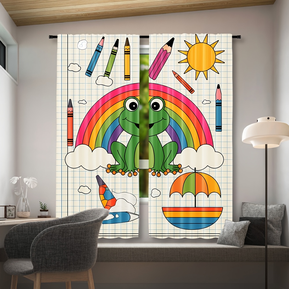 Cute Rainbow Frog Curtain Wind - огляд і ціна Baby Nursery Colors
