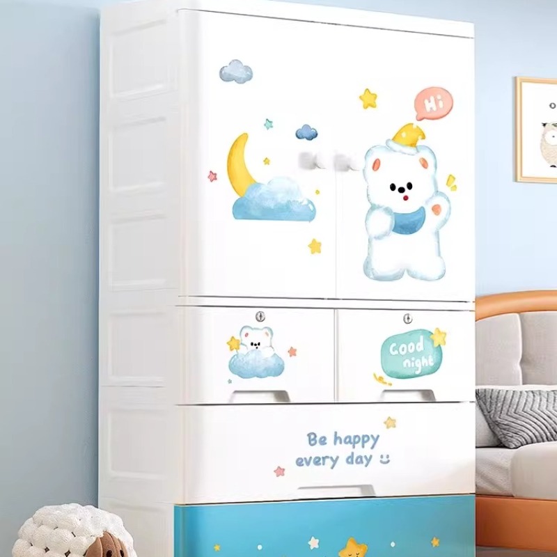 Cute Cartoon Kids Wardrobe Clo - огляд і ціна Baby Nursery Storage