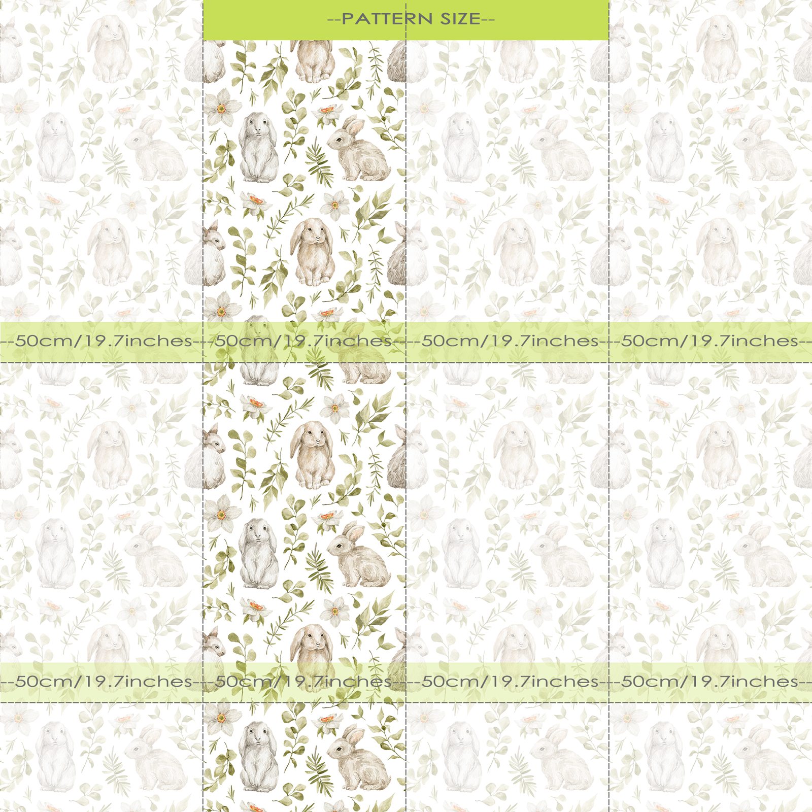 Bunny Wallpaper Kids Room Wall - огляд і ціна Baby Nursery Green