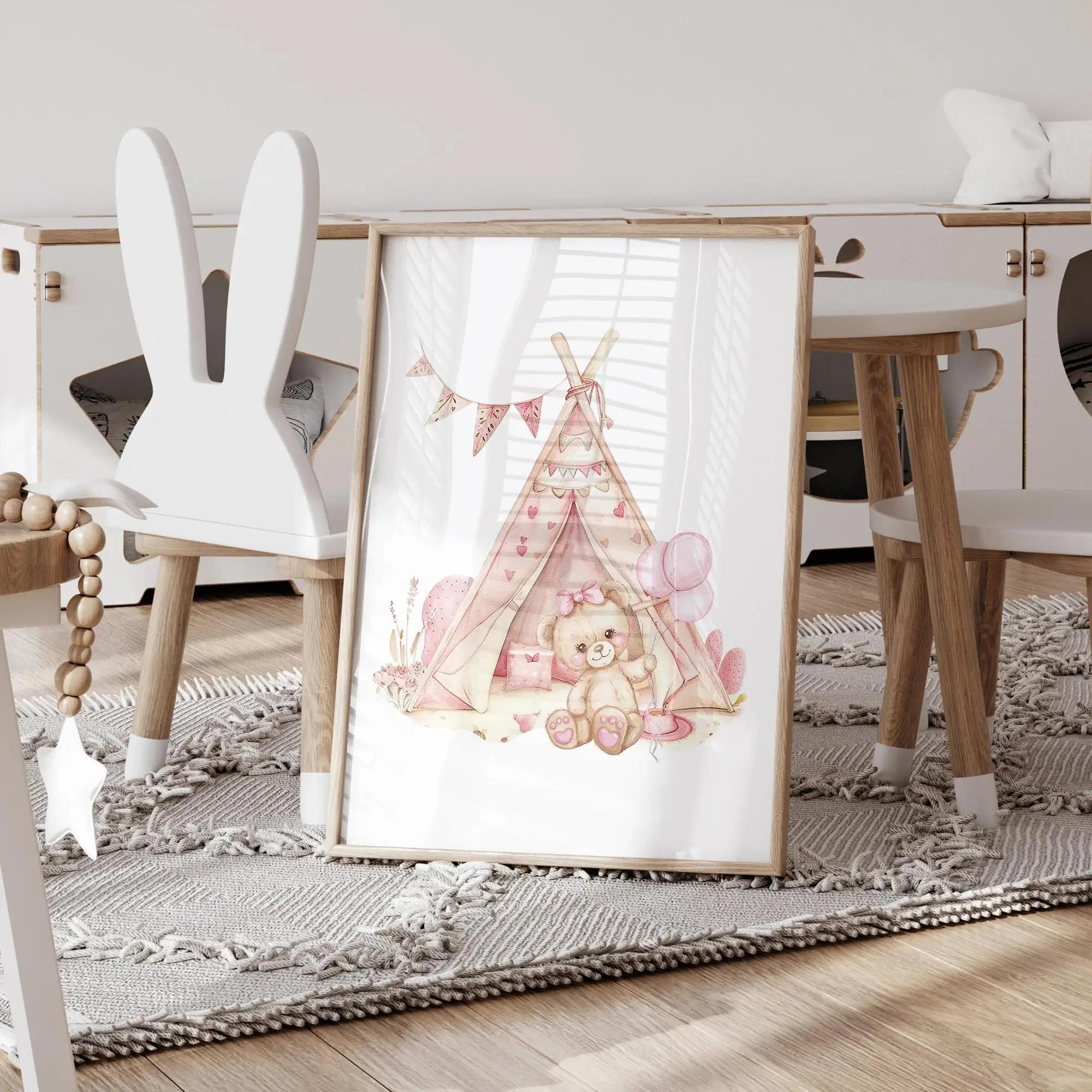 Pink Dream Bear Carousel Tent  - огляд і ціна Baby Nursery Prints