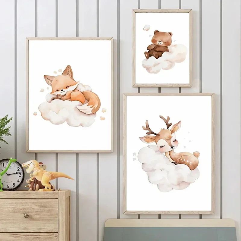 Cartoon Cloud Animal Canvas Pa - огляд і ціна Baby Nursery Murals