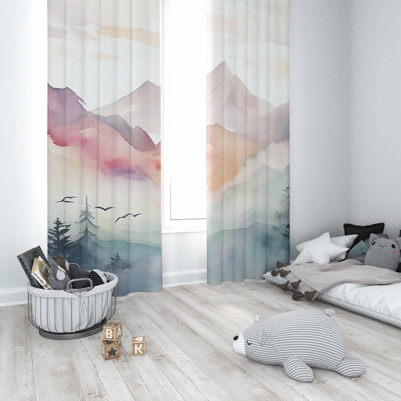 Mountain Forest Nursery Curtai - огляд і ціна Baby Nursery Blackout Curtains