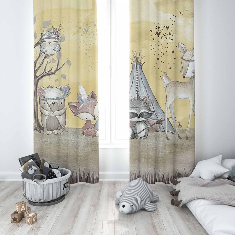 Boho Animals Nursery Curtain W - огляд і ціна Baby Nursery Youtube