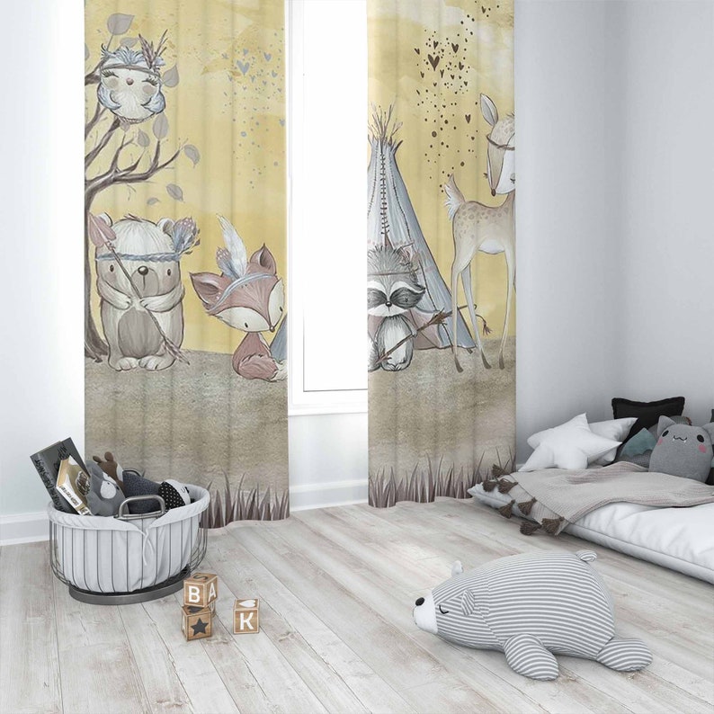 Boho Animals Nursery Curtain W - огляд і ціна Baby Nursery Youtube
