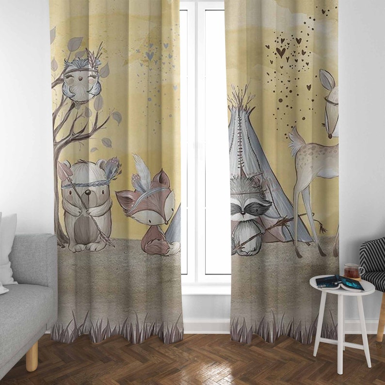 Boho Animals Nursery Curtain W - огляд і ціна Baby Nursery Youtube