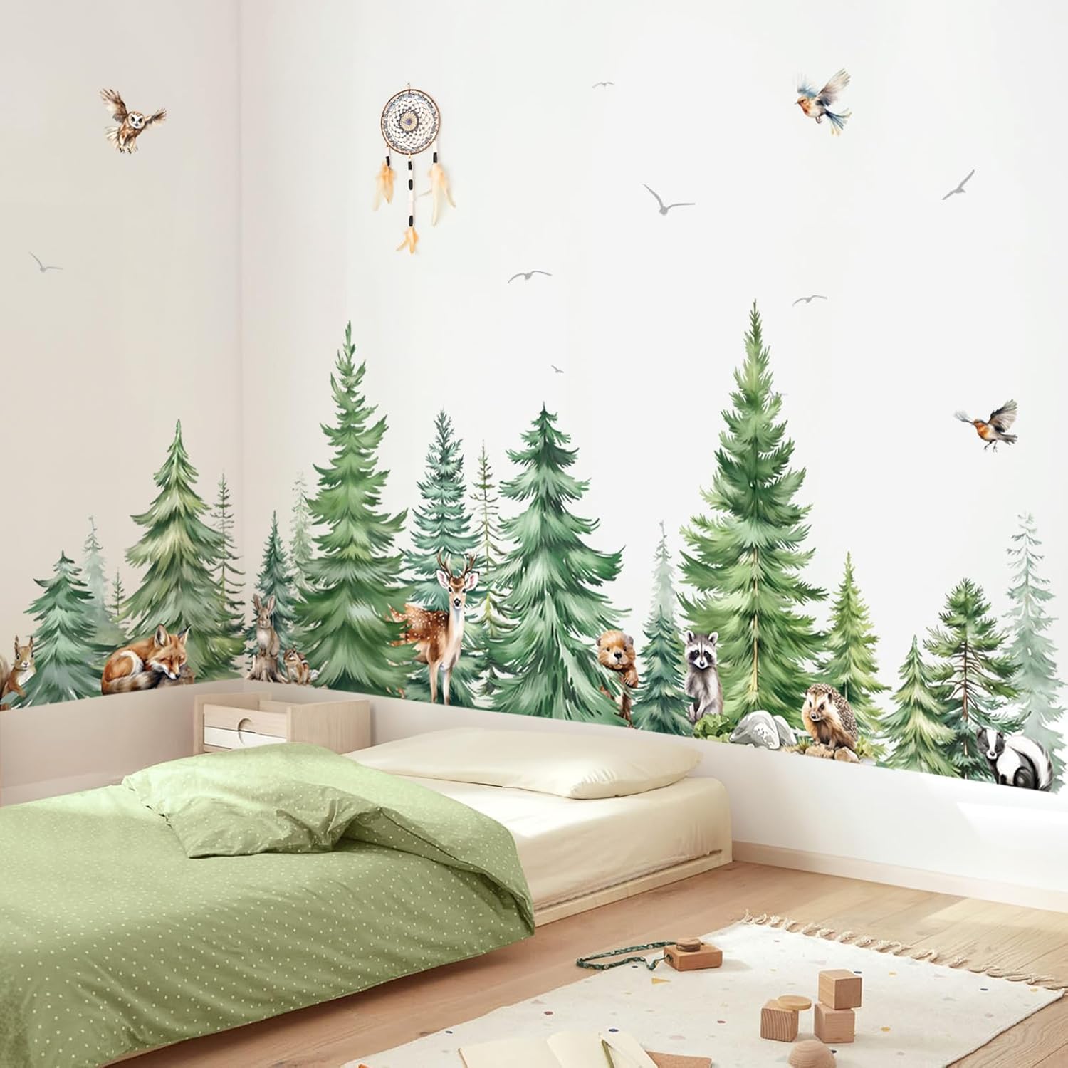 Large Watercolor Pine Tree Ani - огляд і ціна Baby Nursery Furniture