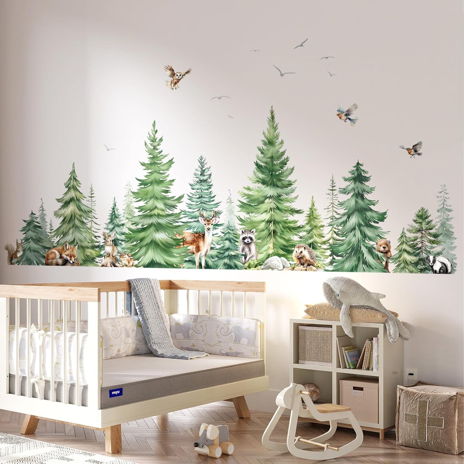 Large Watercolor Pine Tree Ani - огляд і ціна Baby Nursery Furniture