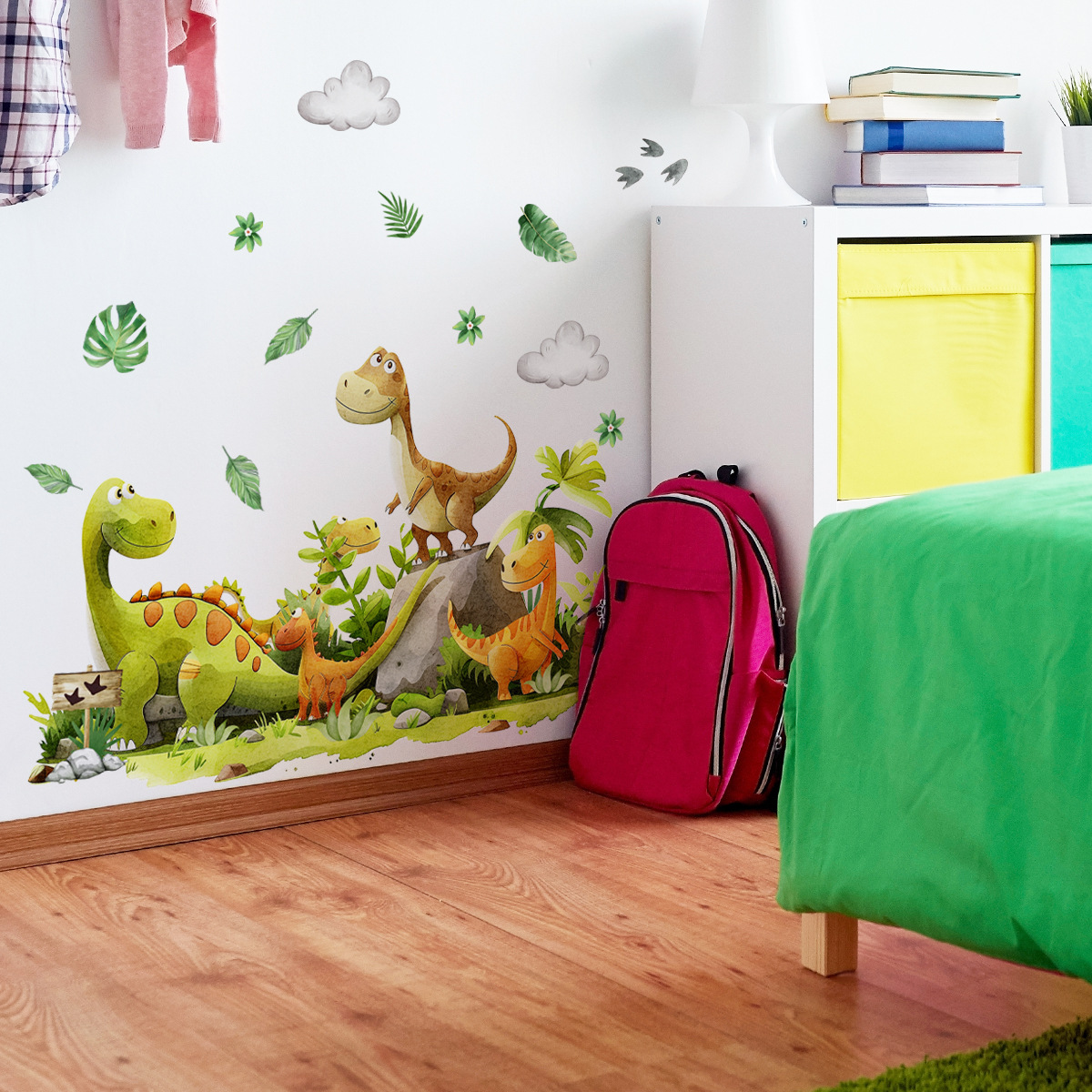 Cartoon Dinosaur Wall Sticker  - огляд і ціна Baby Nursery Green