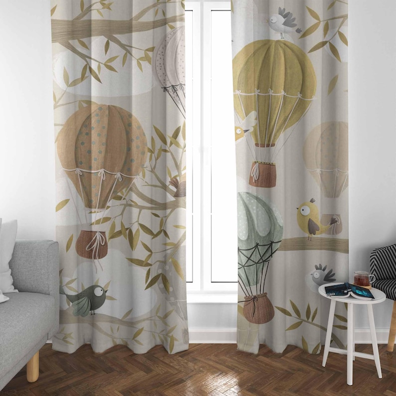 Hot Air Balloon Curtains Bird  - огляд і ціна Baby Nursery Blackout Curtains