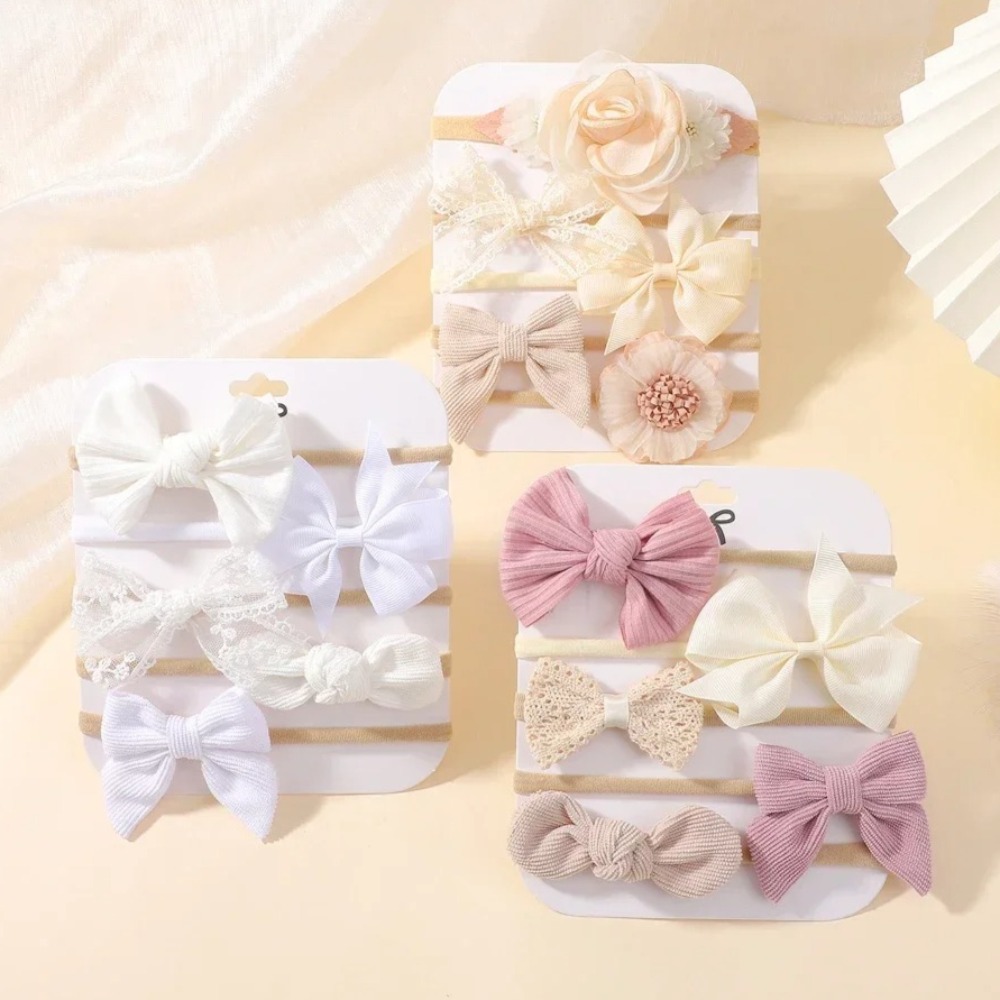 5Pcs Baby Flower Lace Bow Head - огляд і ціна Baby Nursery Set