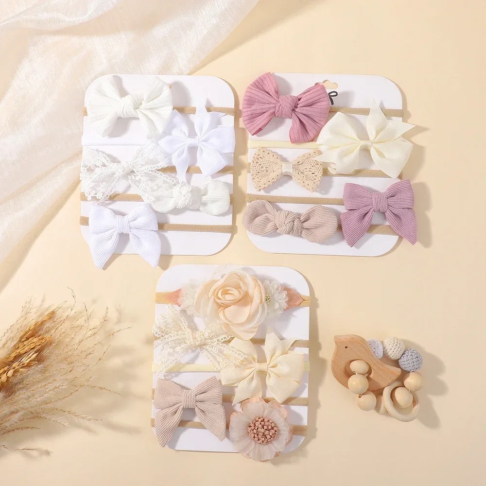 5Pcs Baby Flower Lace Bow Head - огляд і ціна Baby Nursery Set
