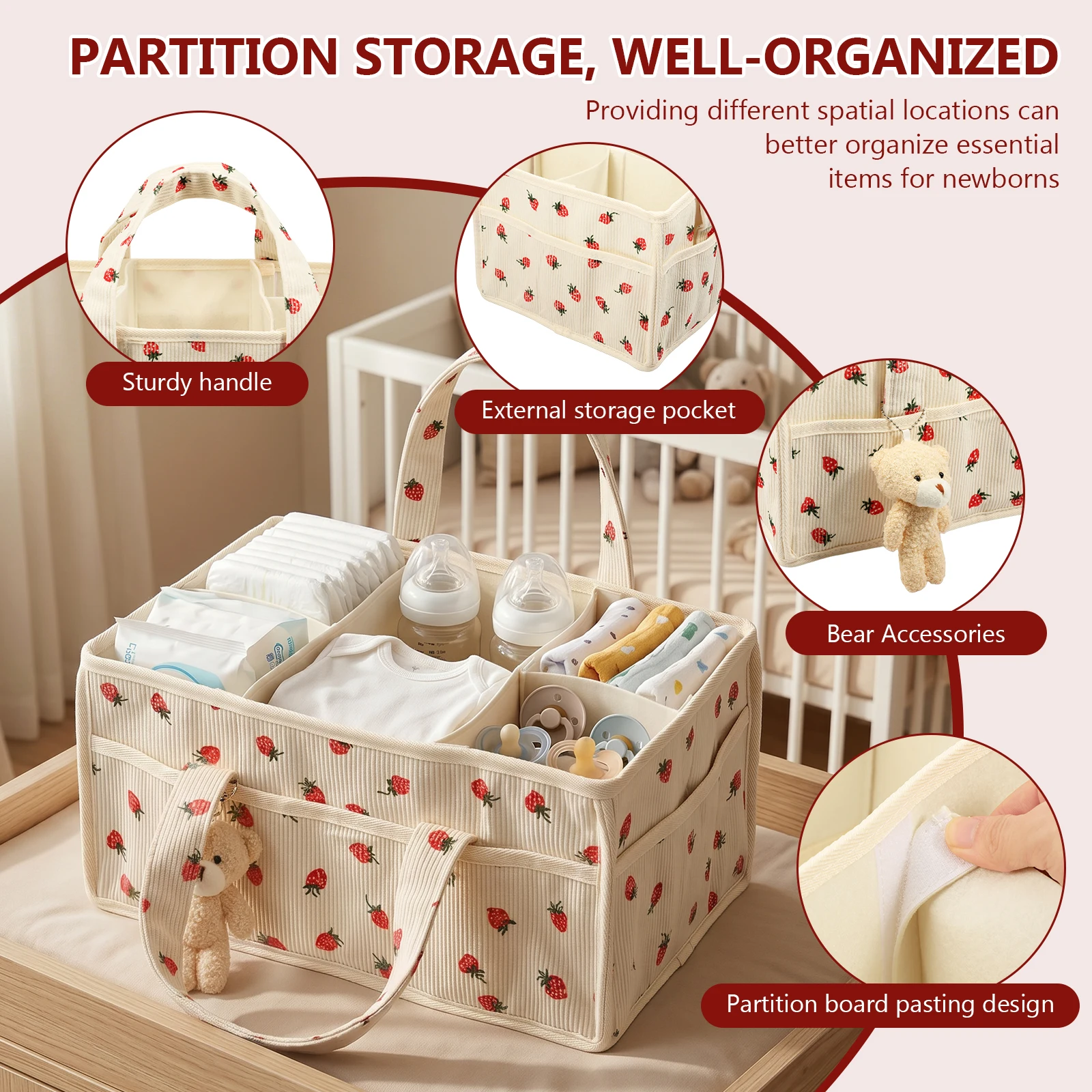 Baby Nappy Wipe Basket Organiz - огляд і ціна Baby Nursery Organiser