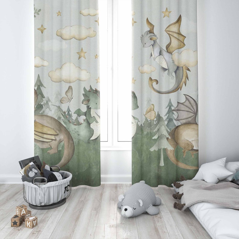 Little Dragon Nursery Curtains - огляд і ціна Baby Nursery Blackout Curtains