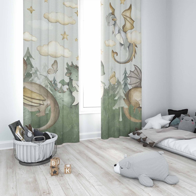 Little Dragon Nursery Curtains - огляд і ціна Baby Nursery Blackout Curtains