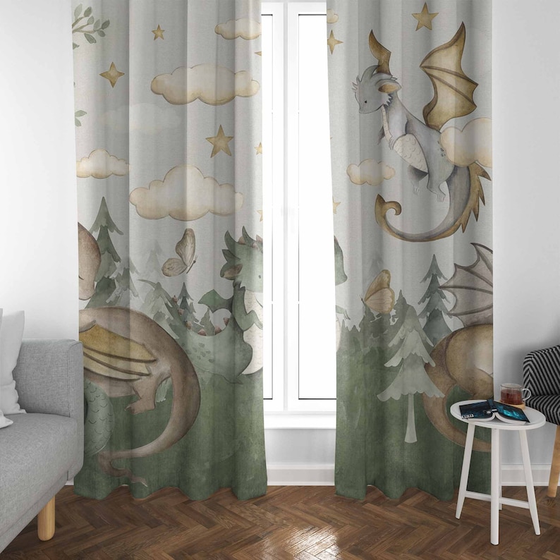 Little Dragon Nursery Curtains - огляд і ціна Baby Nursery Blackout Curtains