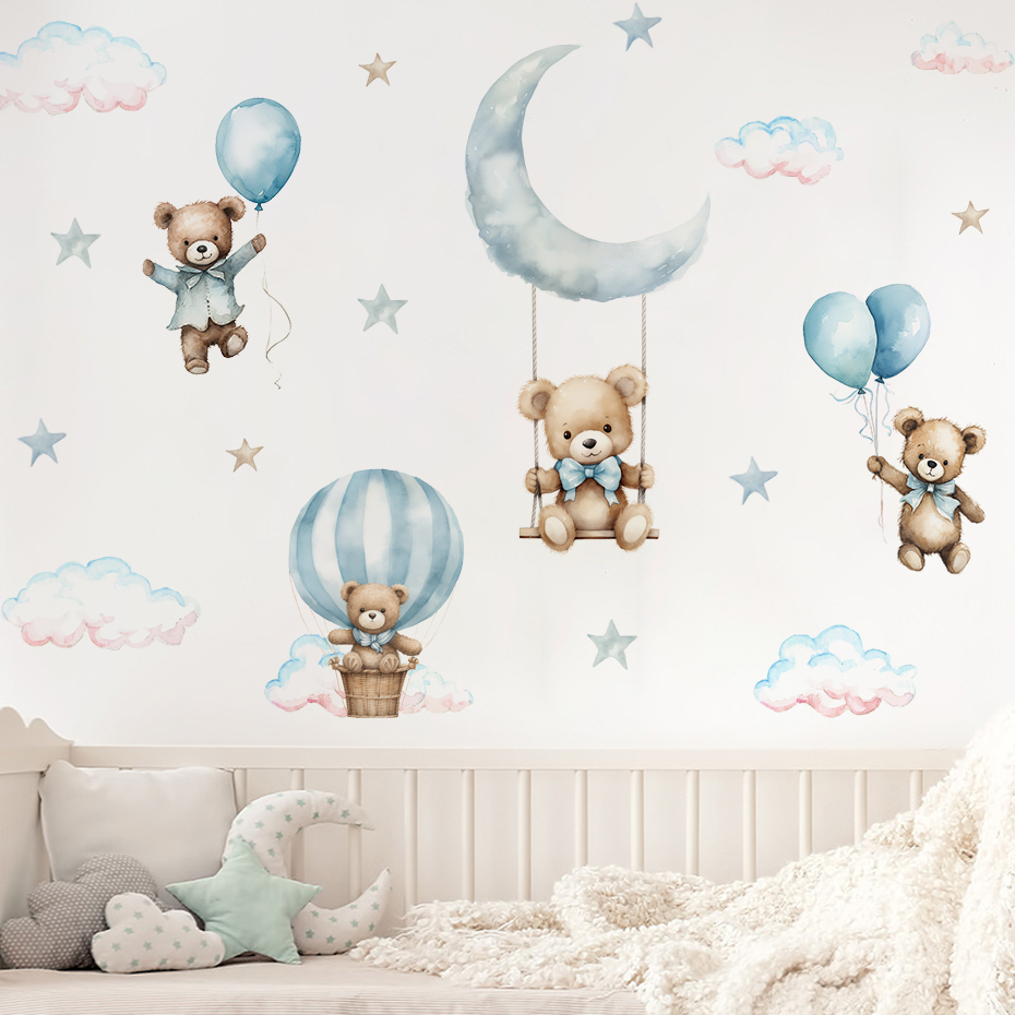 Watercolor Bear Hot Air Balloo - огляд і ціна Baby Nursery Set Furniture