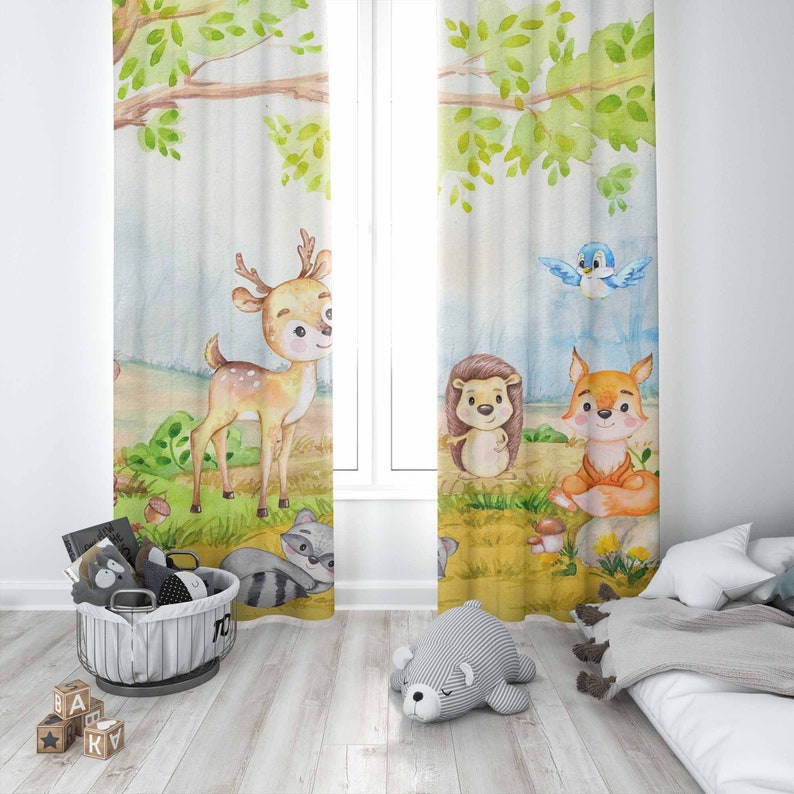 Woodland Animals Curtains Kids - огляд і ціна Baby Nursery Blackout Curtains