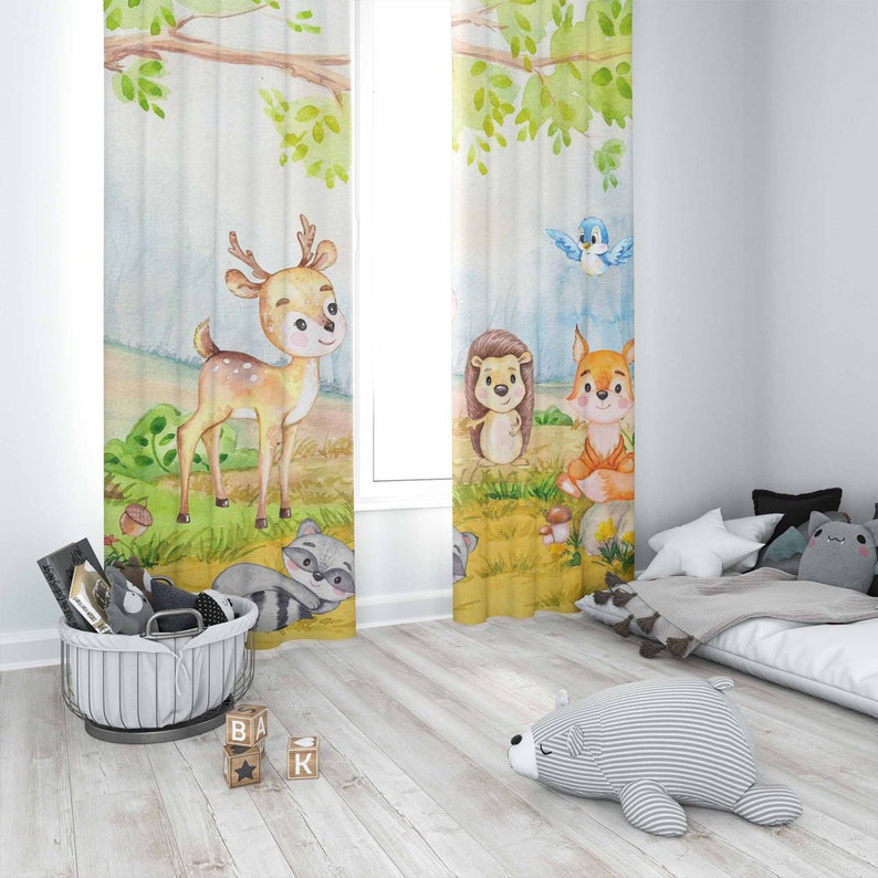 Woodland Animals Curtains Kids - огляд і ціна Baby Nursery Blackout Curtains