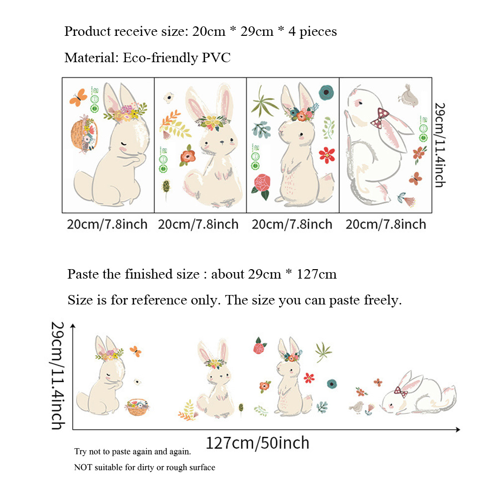 Cartoon Bunny Wall Stickers Ki - огляд і ціна Baby Nursery Murals