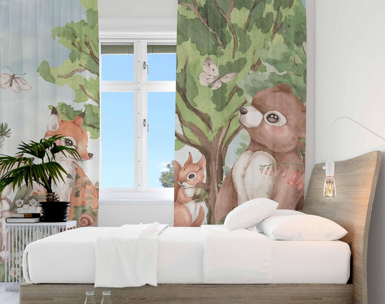 Forest Animals Curtains Kids B - огляд і ціна Baby Nursery Blackout Curtains
